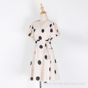 Women Summer Loose Casual Dot Dresses